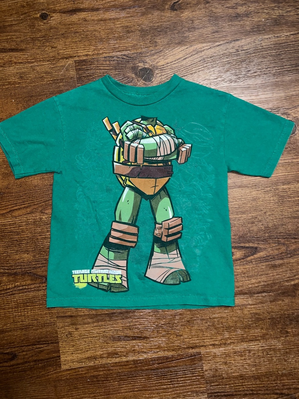 Teenage Mutant Ninja Turtles Boys Green Graphic Tee T-Shirt Raphael Size S 6/7